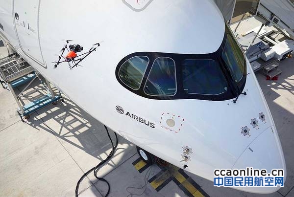 空客在范堡罗航展上展示用无人机检查飞机技术