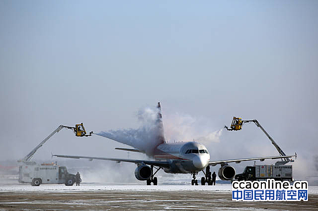 哈尔滨机场积极应对降雪天气