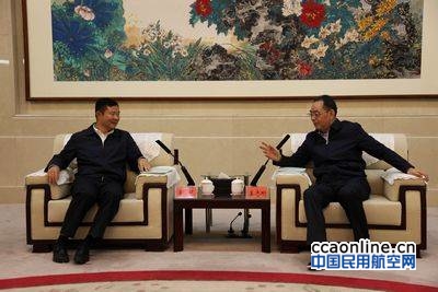 民航局李健副局长与宁夏回族自治区党委姜志刚副书记会谈