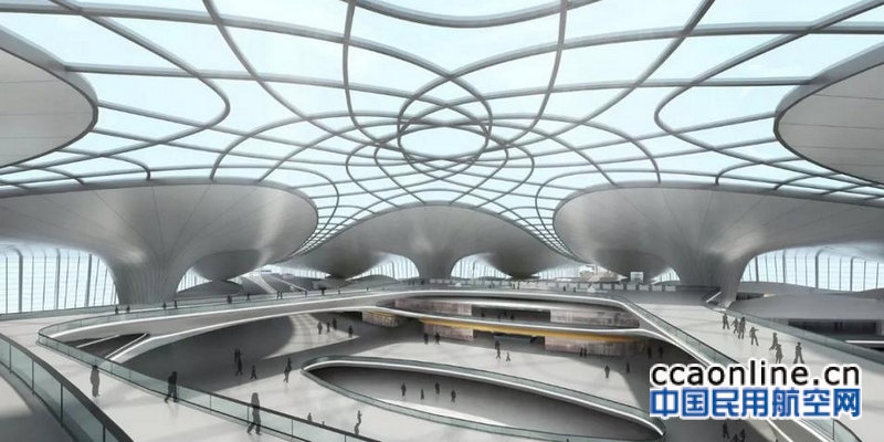 北京大兴机场主航站楼室内装修已完工八成