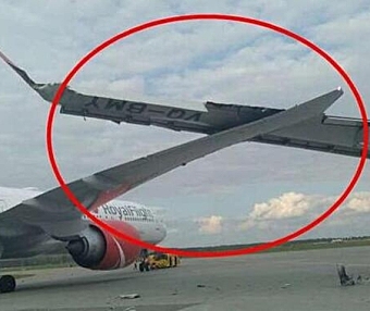 飞北京空客与波音客机莫斯科机场剐蹭！机翼破损零件散落乘客换机