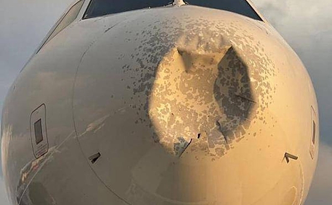 达美航空一客机导航设备出现问题，落地后发现飞机鼻锥受损