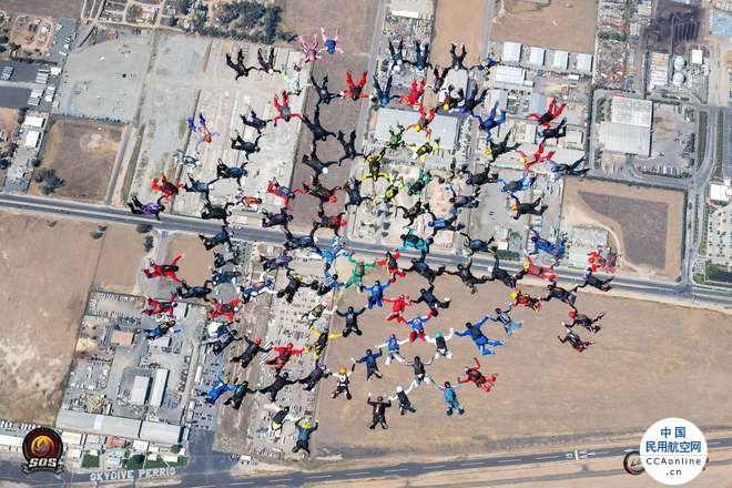 100余名60岁以上老人集体跳伞组成“大雪花”挑战世界纪录