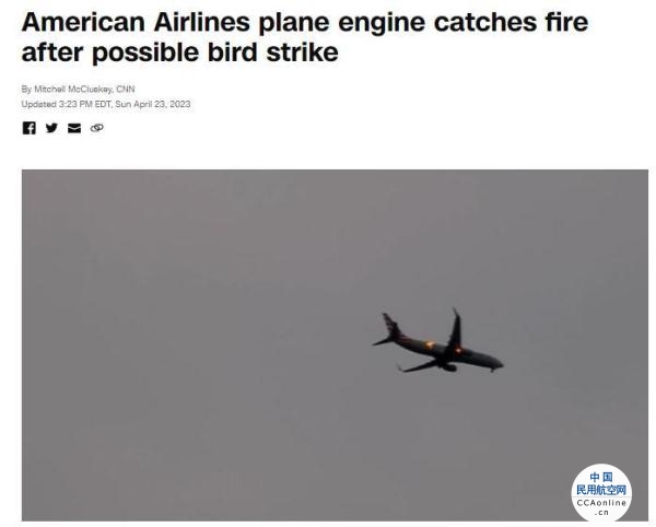 疑与鸟相撞致发动机起火 美国一飞机起飞后紧急返航