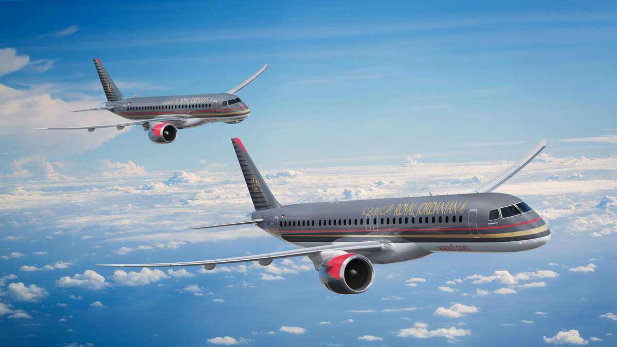 皇家約旦航空與巴航工業和Azorra達成協議 購買8架新的E2飛機