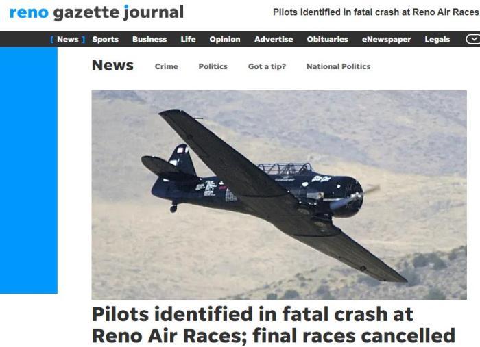 航空竞赛期间两架飞机相撞 致两名飞行员丧生