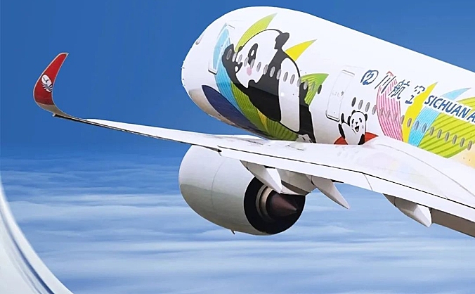 四川航空接收第六架熊猫涂装A350飞机