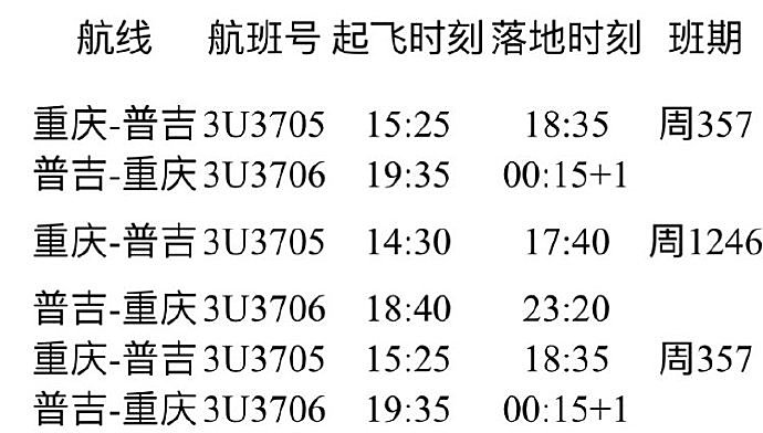 1月26日起 川航将新开重庆琼海航线