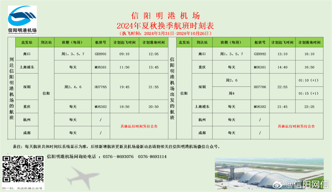 信阳明港机场4月21日正式复航