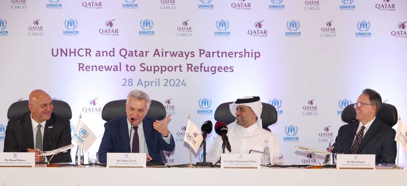 卡塔尔航空与联合国难民署续签合作伙伴关系，向有需要的群体提供援助