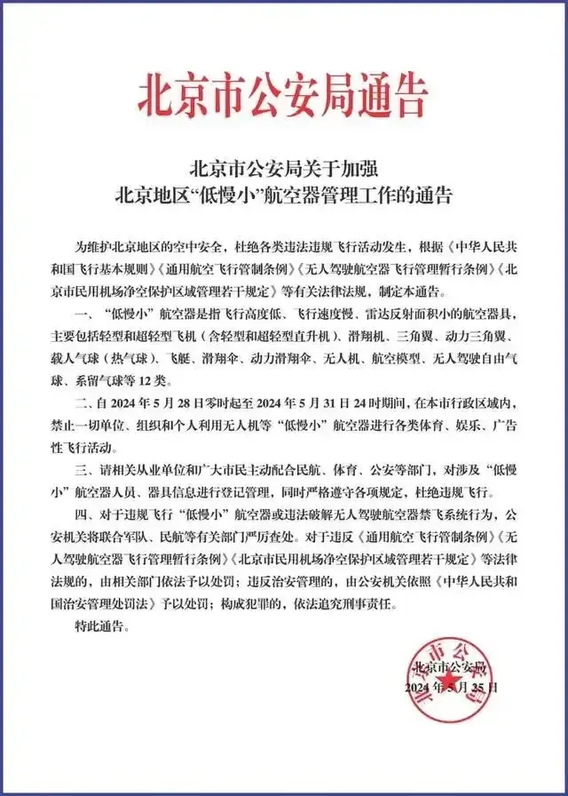 北京發(fā)布最新禁飛通告