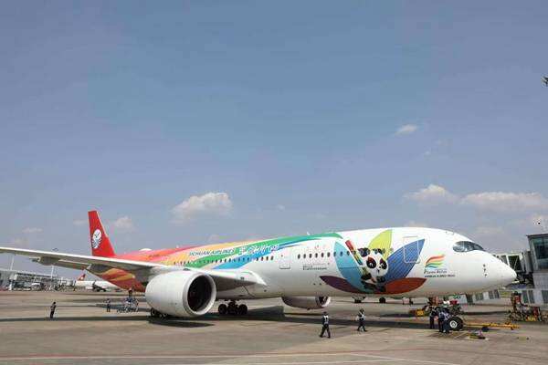 川航空客A350機型在重慶江北機場運營