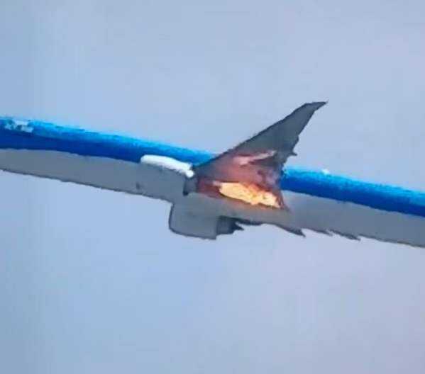 荷蘭皇家航空一客機起飛后不久發動機噴火，緊急返航