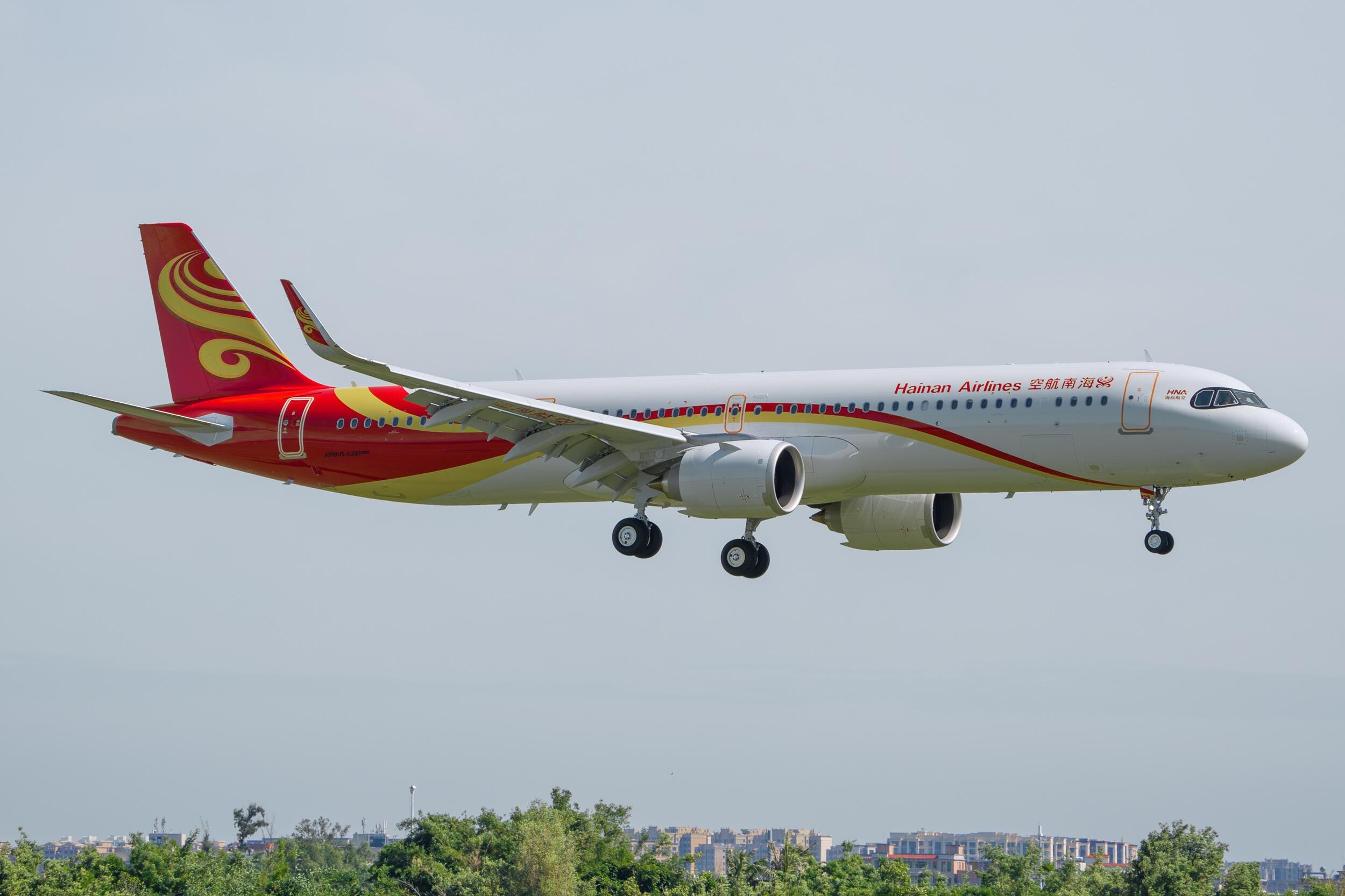 海南航空接收其首架空客A321neo飛機