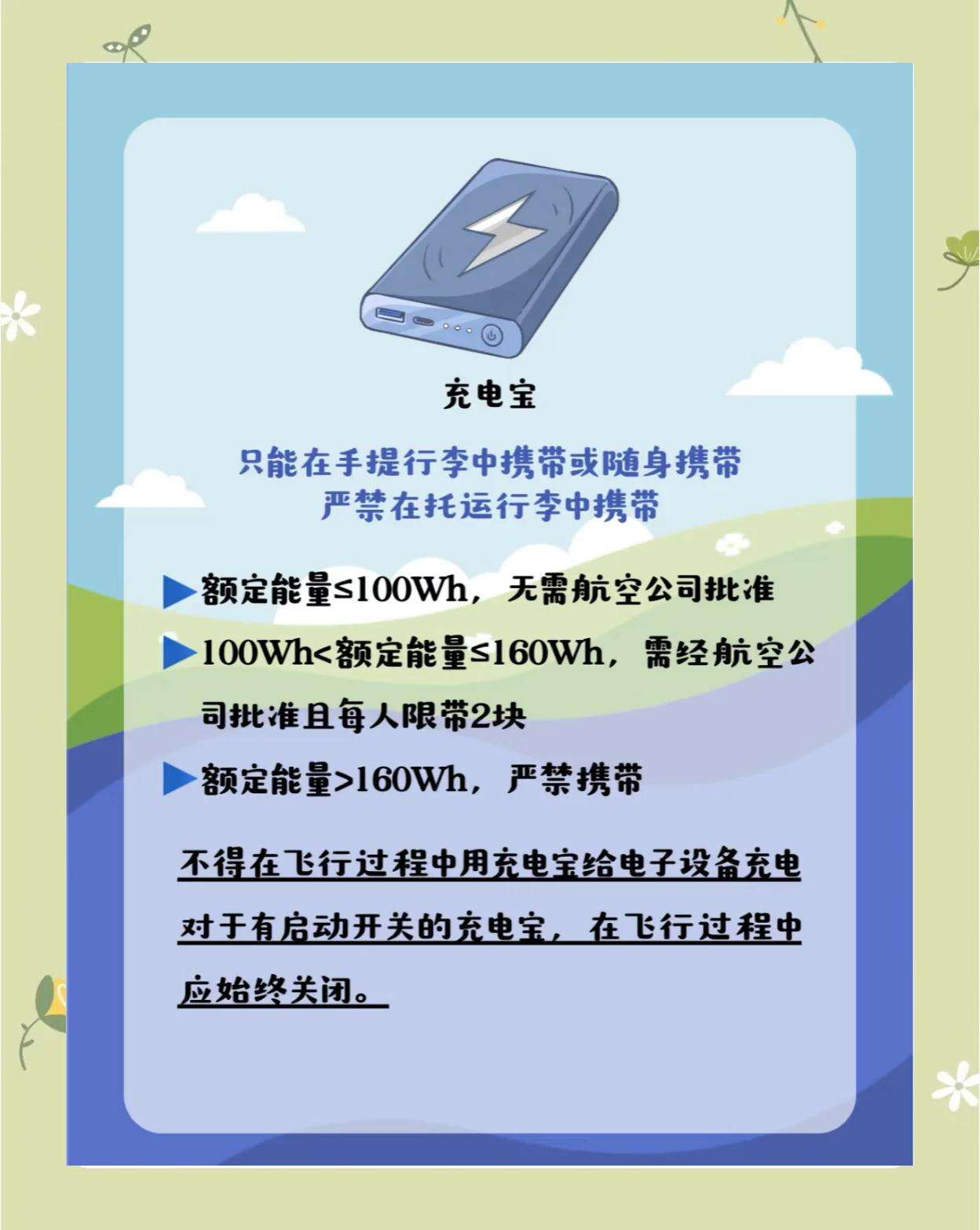 航空科普/乘飞机携带充电宝安全指南