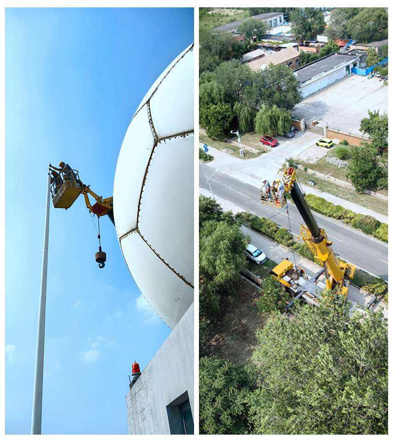 天津空管分局气象台完成天气雷达楼避雷针维修