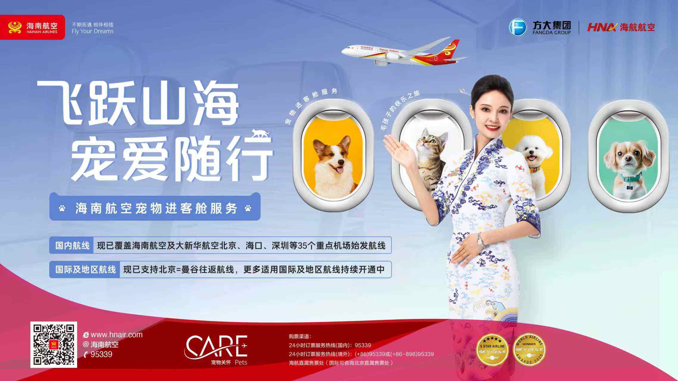 跨境携宠新体验,海南航空8月15日起在国际及地区航班推出宠物进客舱服务