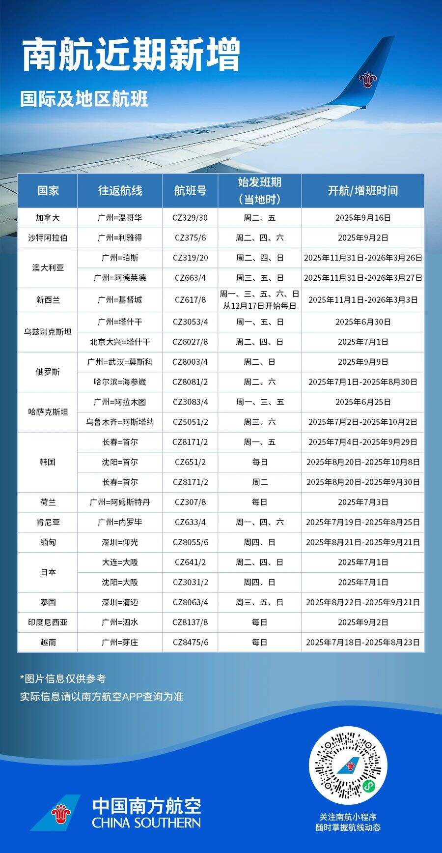 南航广州=温哥华9月16日复航