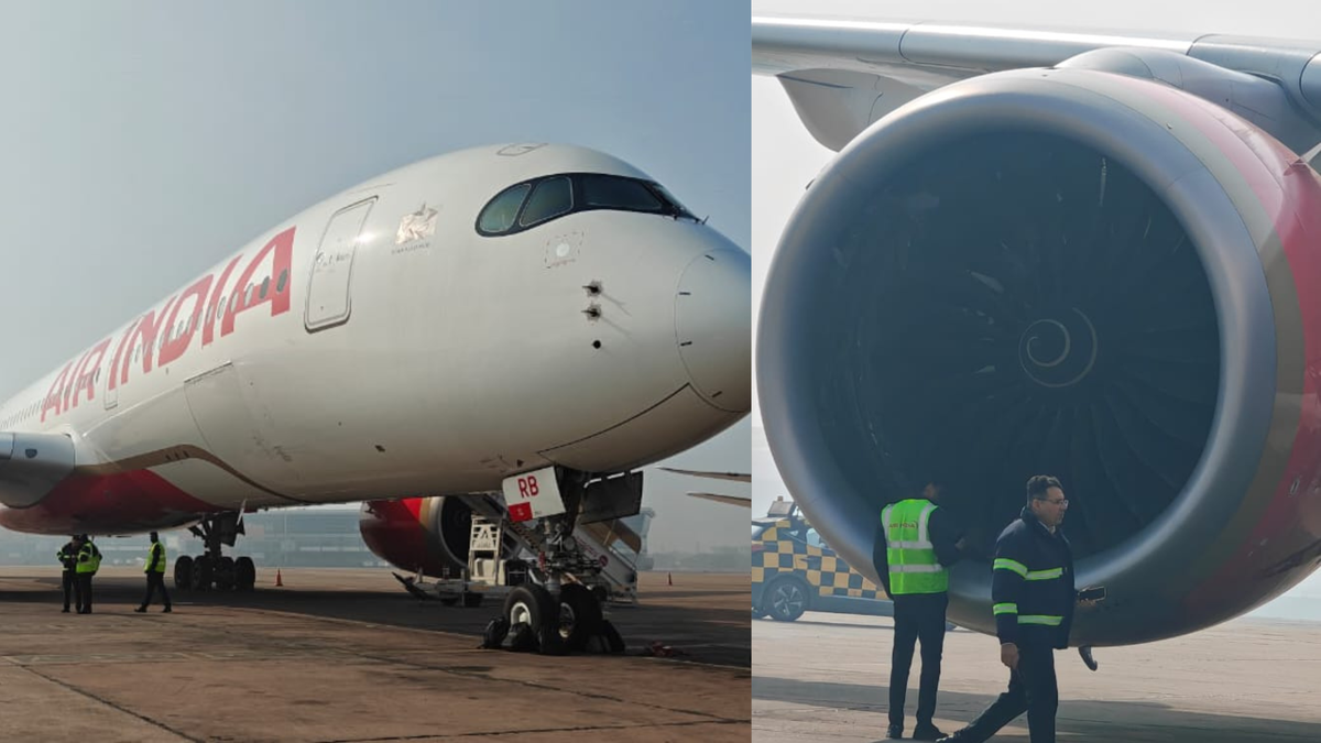 印度航空一客机返航后发动机吸入集装箱