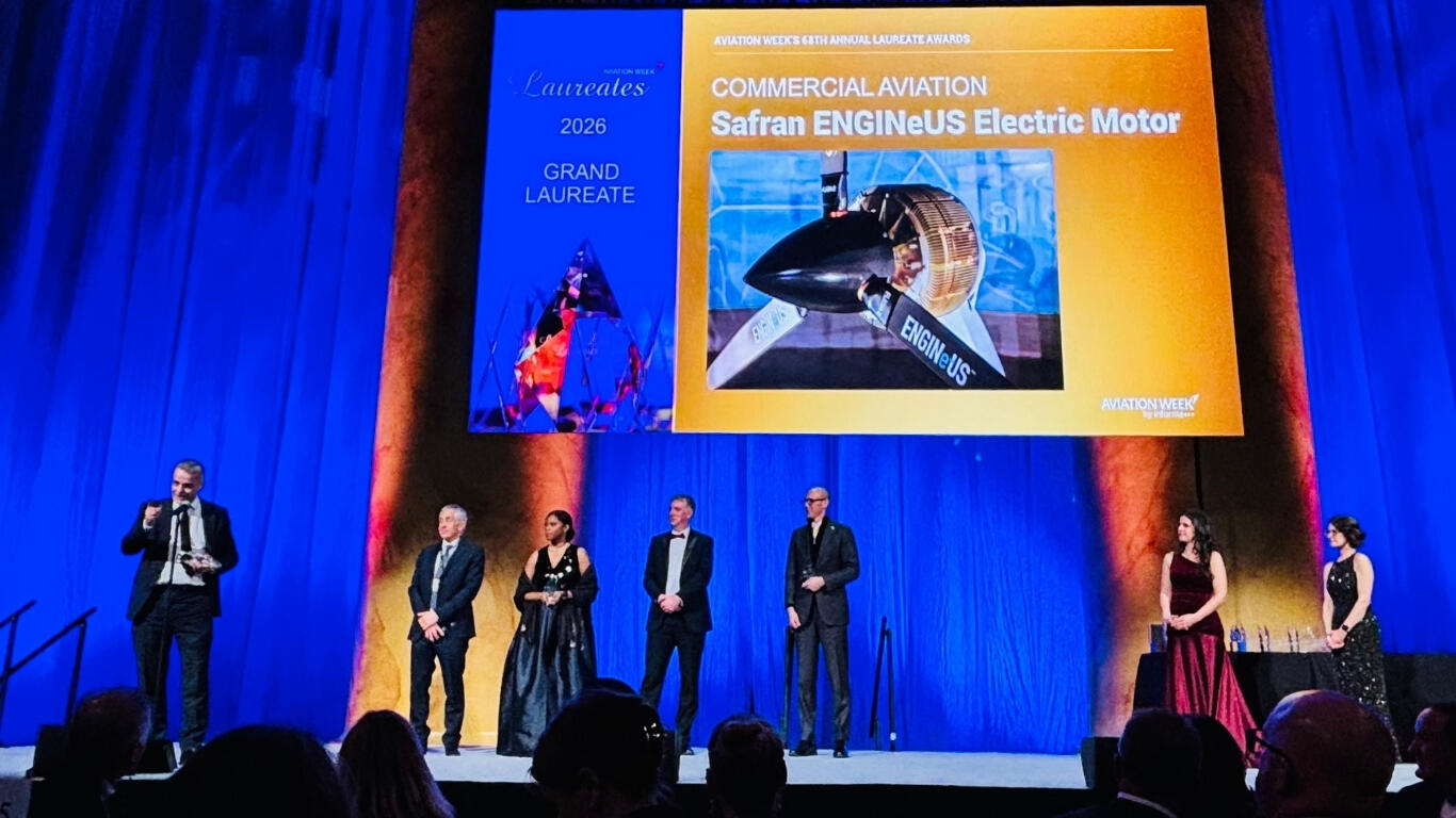 赛峰集团ENGINeUS电机荣获2026年《航空周刊》桂冠奖