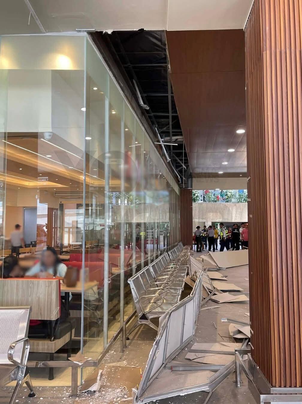 菲律宾一机场天花板坍塌致7人受伤