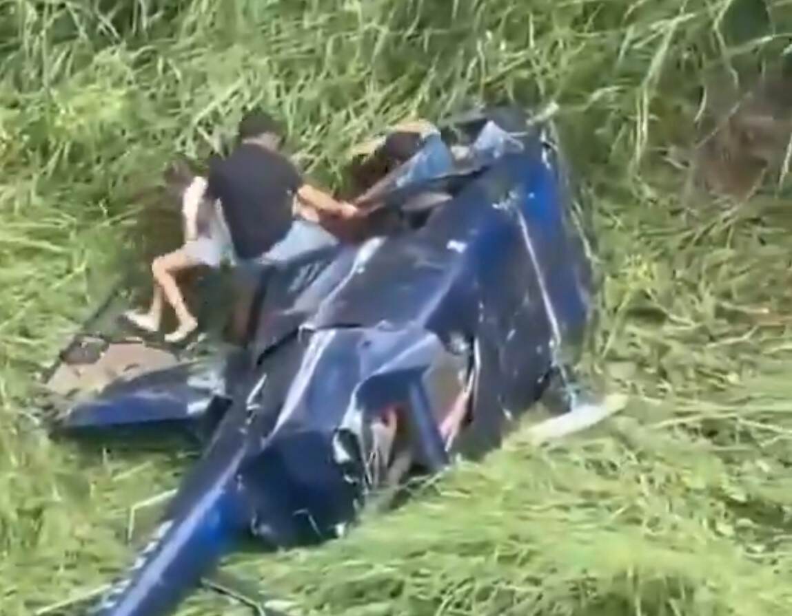 巴西一架直升机坠毁 机上3人安全逃生