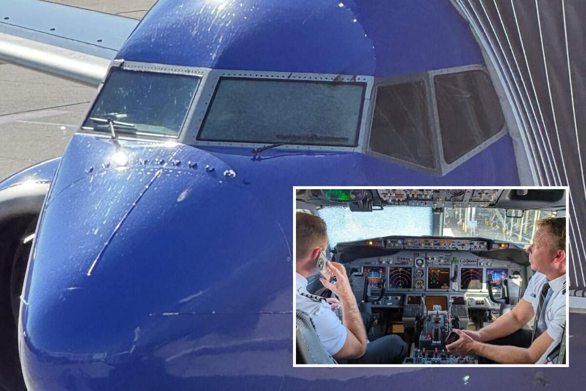 西南航空波音737驾驶舱挡风玻璃破裂紧急降落