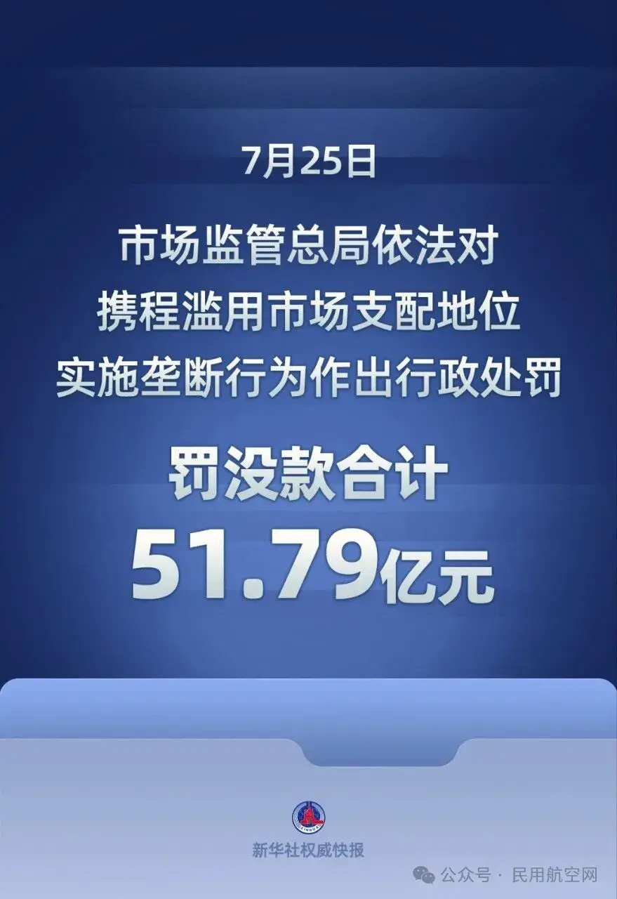 携程被罚没51.79亿元