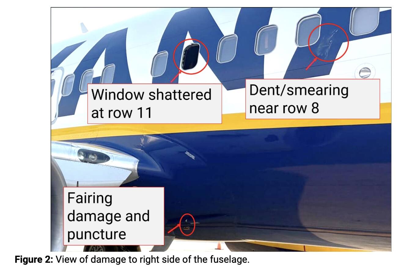 瑞安航空引擎碎片击穿舷窗事件初步调查报告出炉
