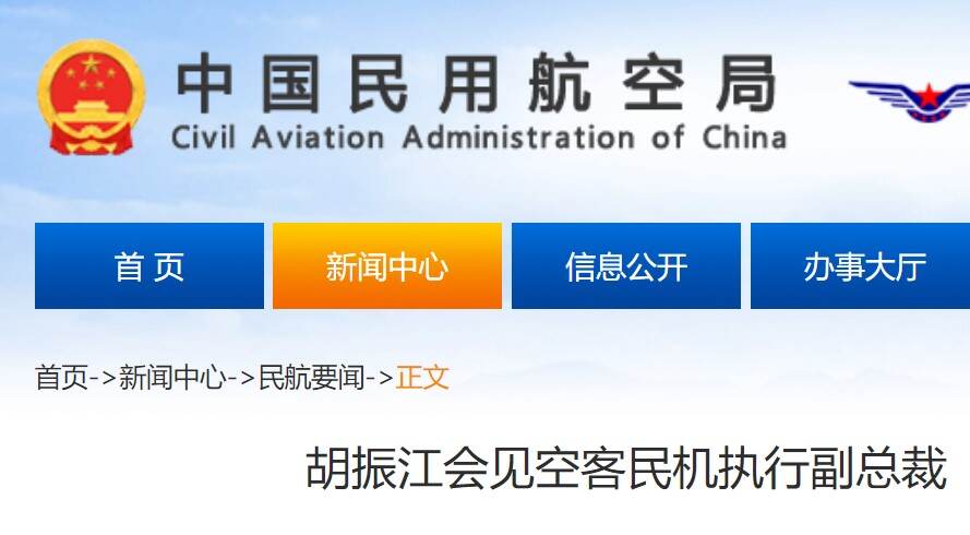 胡振江会见空客民机执行副总裁